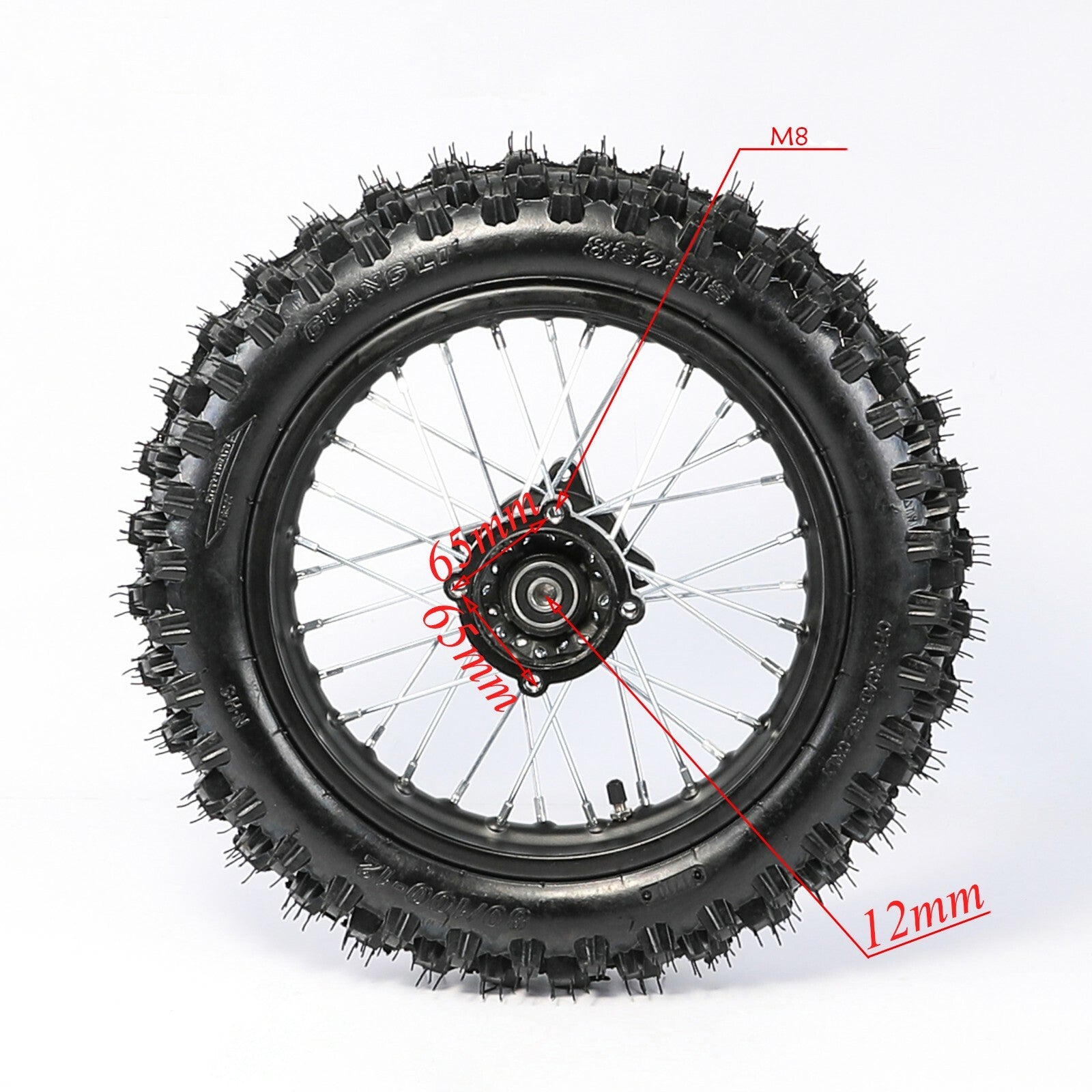 80/100 - 12 Inch Rear Back Tyre Wheel Rim 90cc 110cc 125cc Dirt Pit Trail Bike