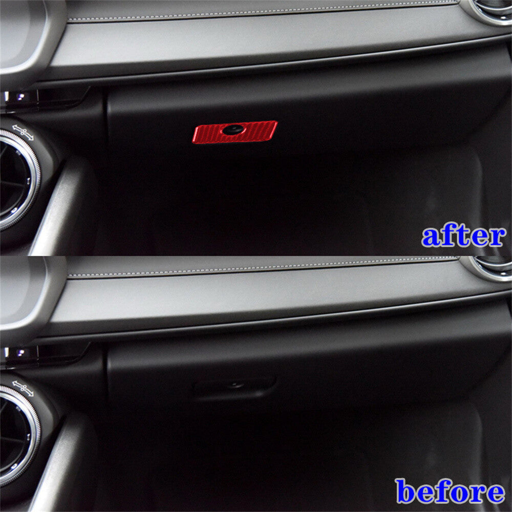 Red Carbon for Co -pilot Glove Box Handle Switch Cover for Chevrolet Camaro 2016-2023