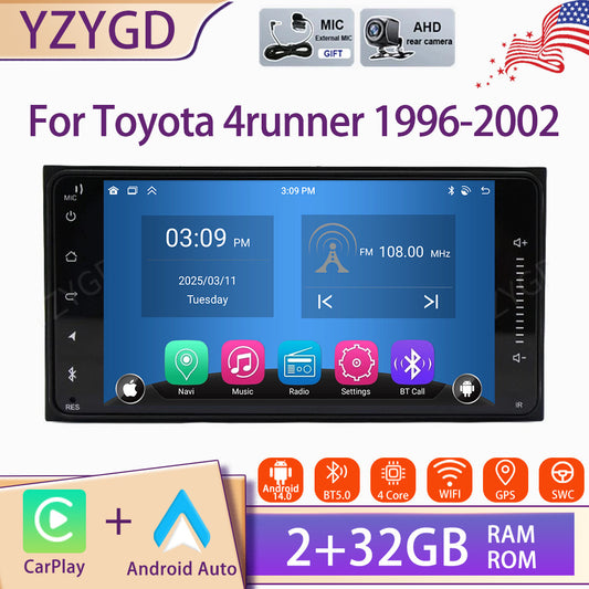 7inch for Toyota for 4runner 1996-2002 Stereo Carplay Car Radio Android 14 GPS Navi