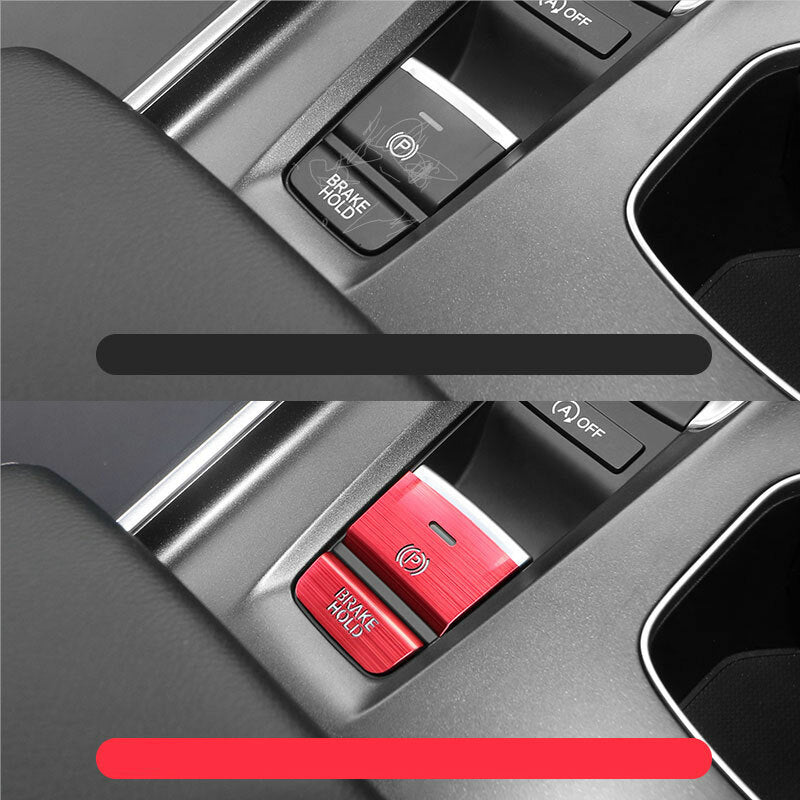 for Honda Accord 2018-2020 Red Aluminum Inner Electronic Handbrake Button Trim