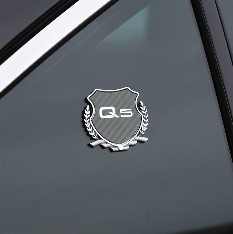 Carbon fiber decals/stamps for Audi for A6 side fenders and windows