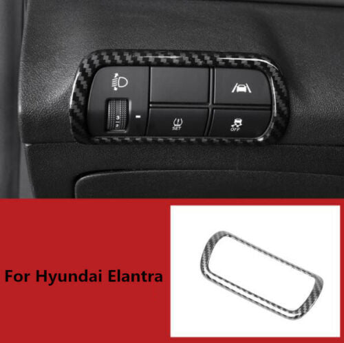 Carbon Fiber Car Headlight Switch Button Cover Trim for Hyundai for Elantra 2021-24