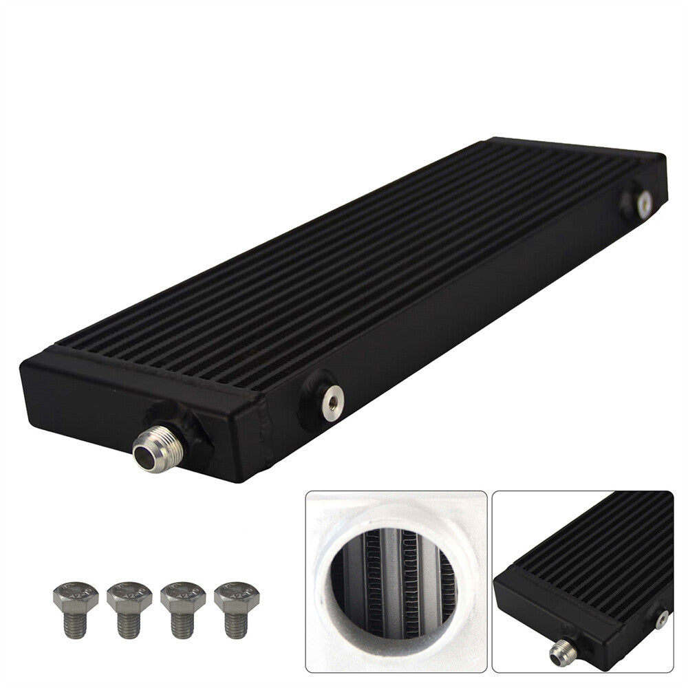 Universal Cross Flow Bar  Plate Oil Cooler Large Core:18.5x5.5x1.58 Black