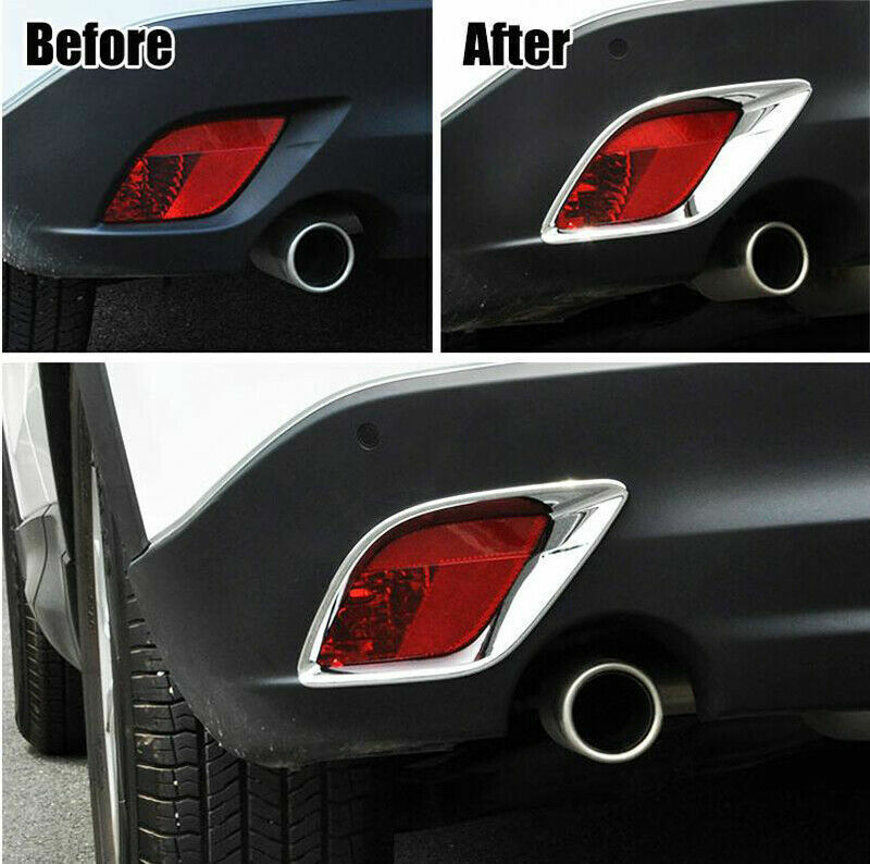 for Mazda CX-5 2012-2016 Chrome Rear Fog Light Cover Bumper Reflector Surrounds