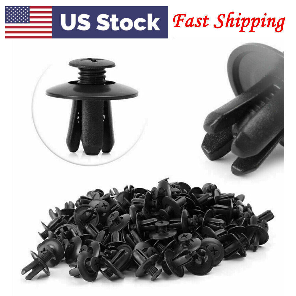 8mm Body Hole Plastic Rivets Fastener Fender Bumper Push Pin Clips 120PCs