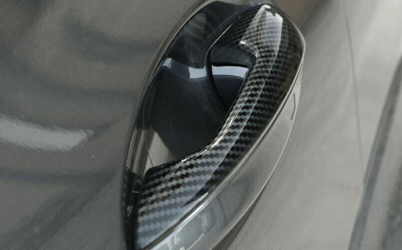 ABS Carbon Fiber Exterior Side Door Handle Cover Trim for Benz GLE GLS 2020-2023