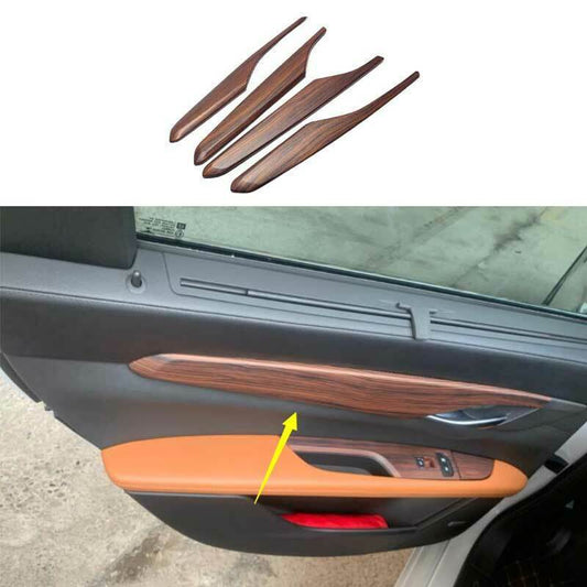 for Cadillac CT6 16-20 Peach Wood Grain Interior Door Panel Strip Cover Trim 4p