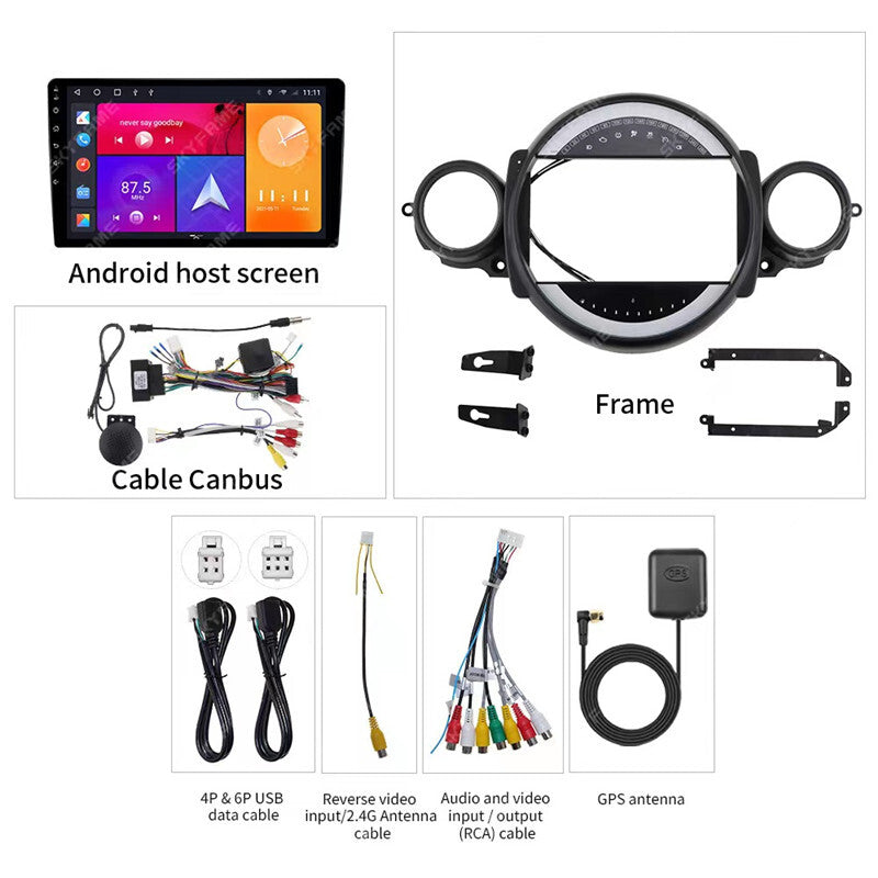 9 Android Car Multimedia Play Stereo for BMW for Mini Cooper R56 R60 07-13 GPS Navi