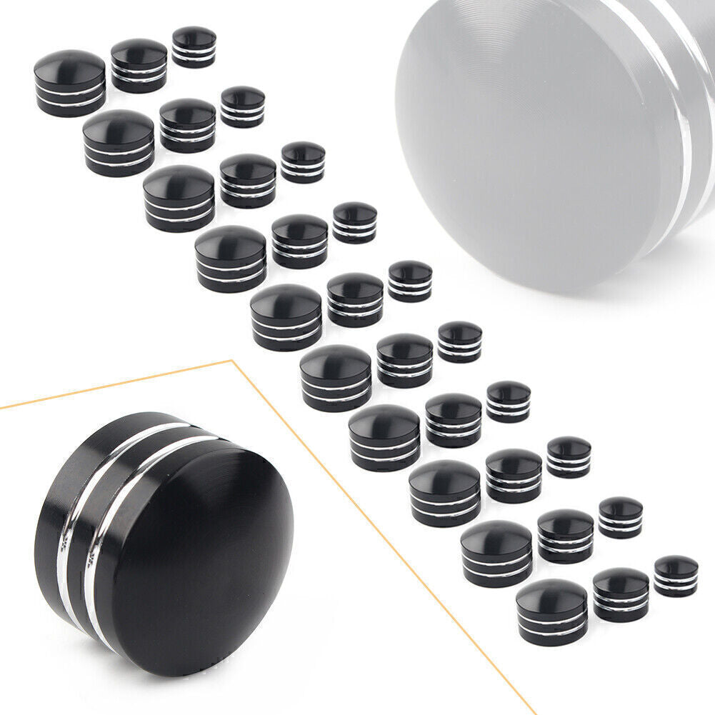for Harley Black CNC Inner 9mm Schrauben Motor Bolt Topper Caps Cover 10pcs UK