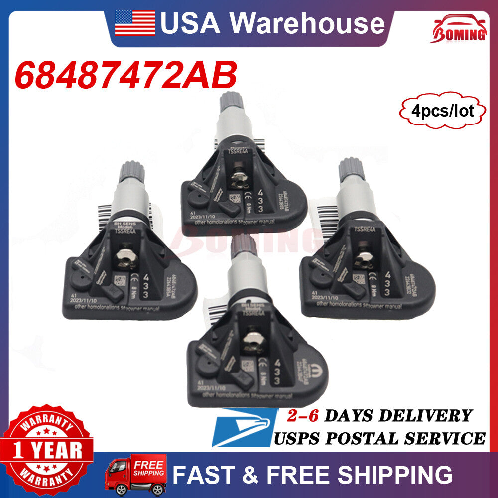 68487472AB 4x New TPMS Tire Pressure Sensor for Dodge for Challenger R/T Scat Pack