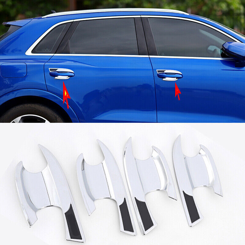 Fit for Audi Q3 2019-2024 ABS Chrome Exterior Door Handle Bowl Cup Cover Trim 4P