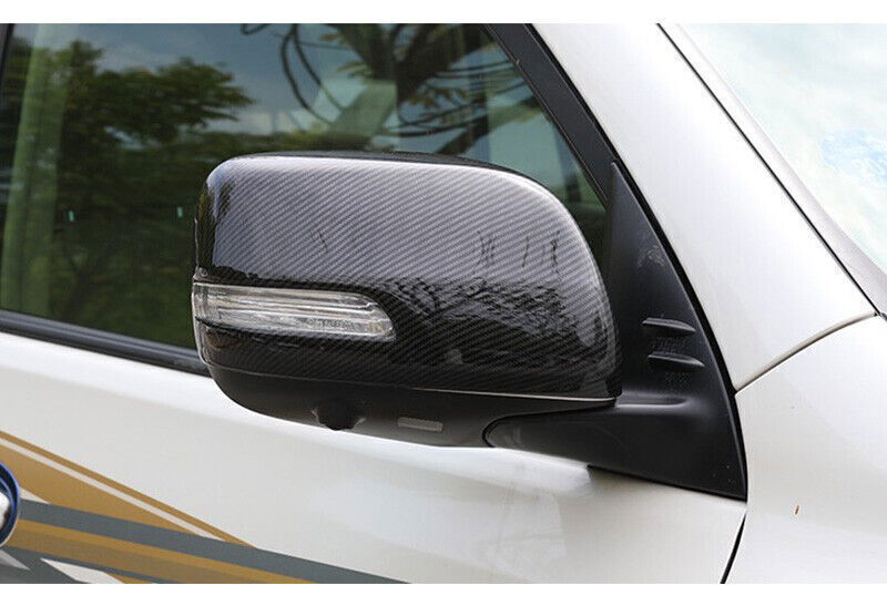 for Toyota for Land Cruiser 2016-21 Carbon Fiber Door Rearview Mirror Cover Trim Cap