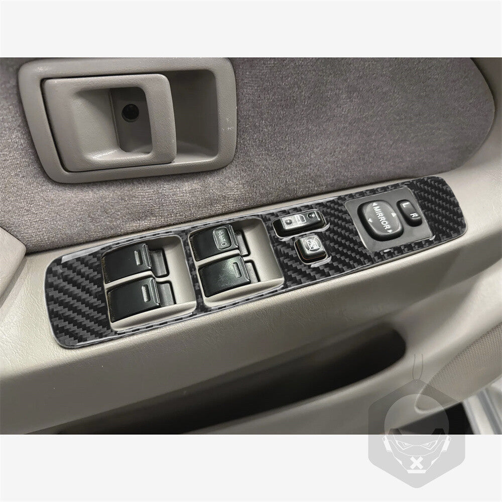 5¡ÁCarbon Fiber Window Lift Switch Button Trim for Toyot@ Tacom@ 4-Door 2001-2004