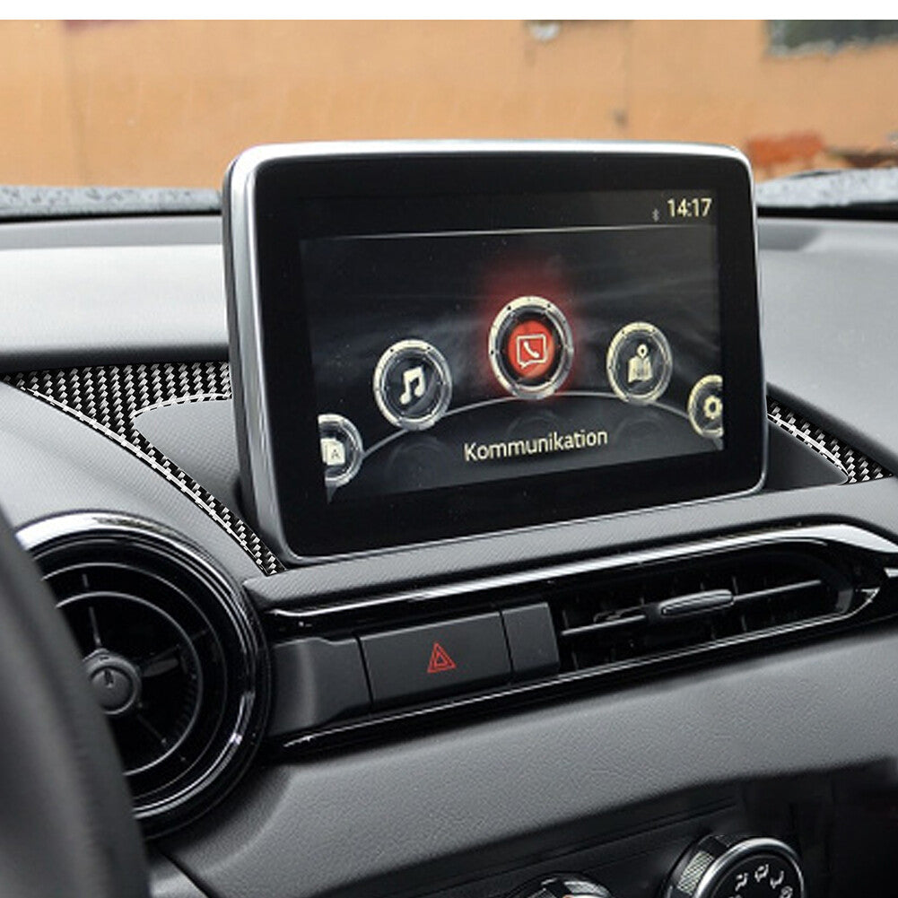 for Mazda MX-5 2016 Carbon Fiber Interior Navi Displayer Base Frame Cover Trim