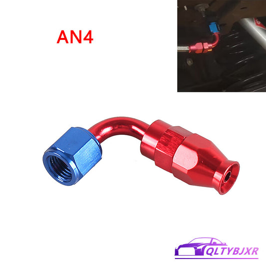 4AN PTFE Hose End Fittings 90 Degree Aluminum Swivel AN4 For PTFE Hose Only Red