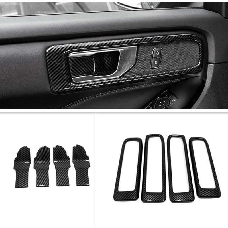 for Ford Explorer 2020-2023 Carbon Fiber Car Inner Door Bowl Molding Cover Trim