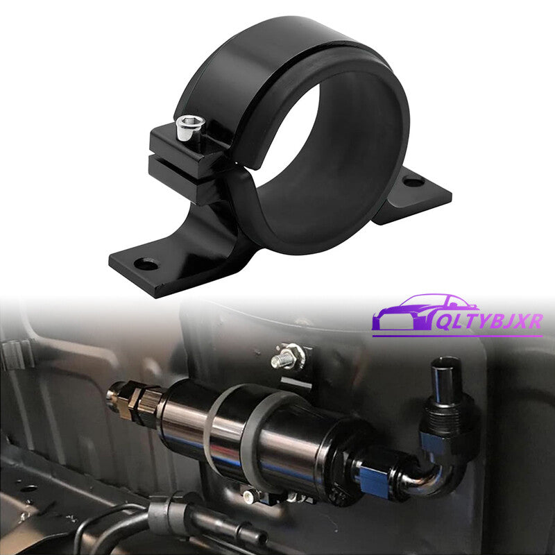 50mm Black Filter Mounting Bracket Inline Fuel Pump Mount Clamp Aluminum