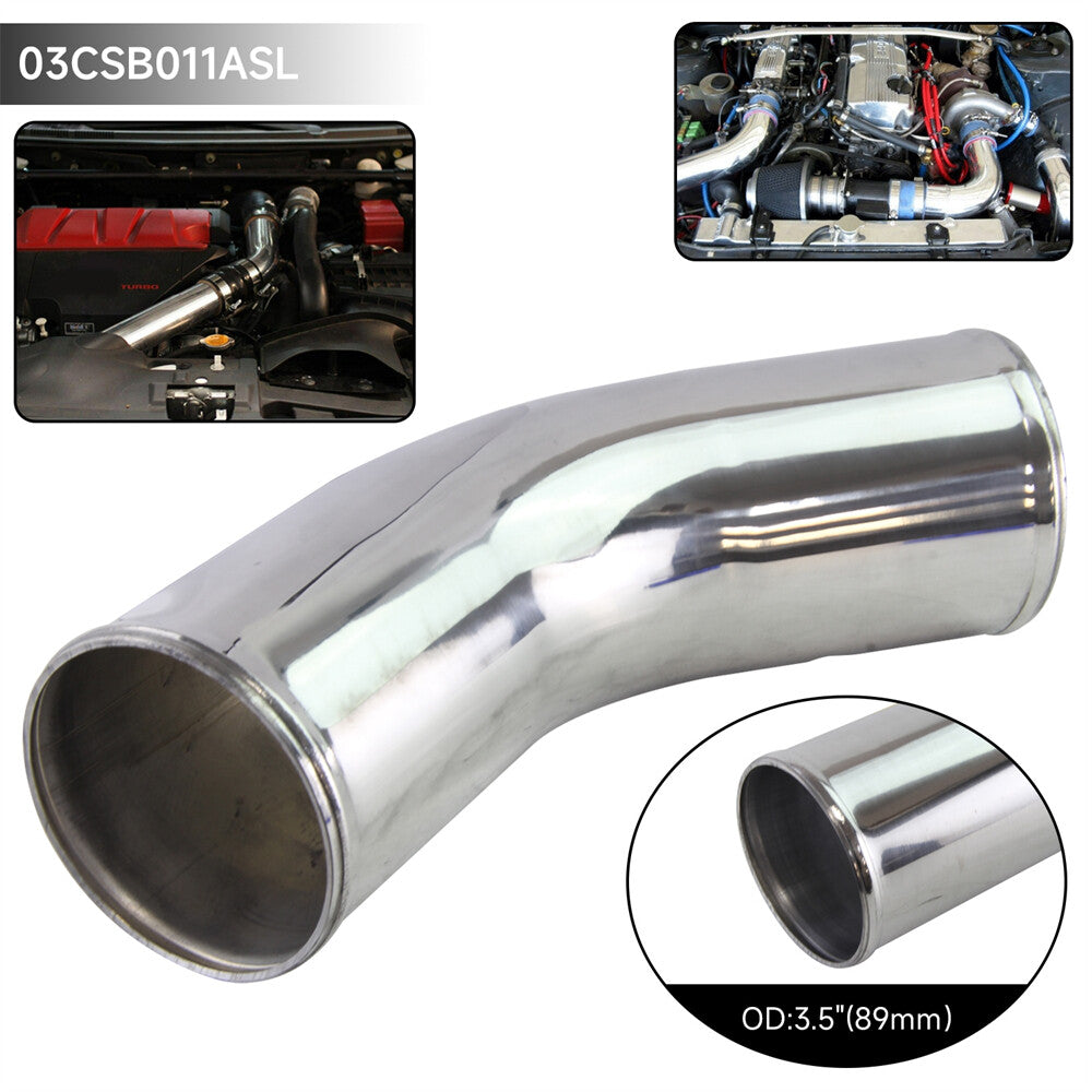 45 Degree 89mm 3.5 inch Aluminum Intercooler Intake Pipe Piping Tube Hose