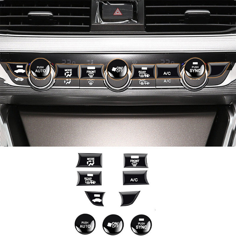 9pcs Black Central Control Switch Button Cover for Honda Accord 10Th 2018-2021