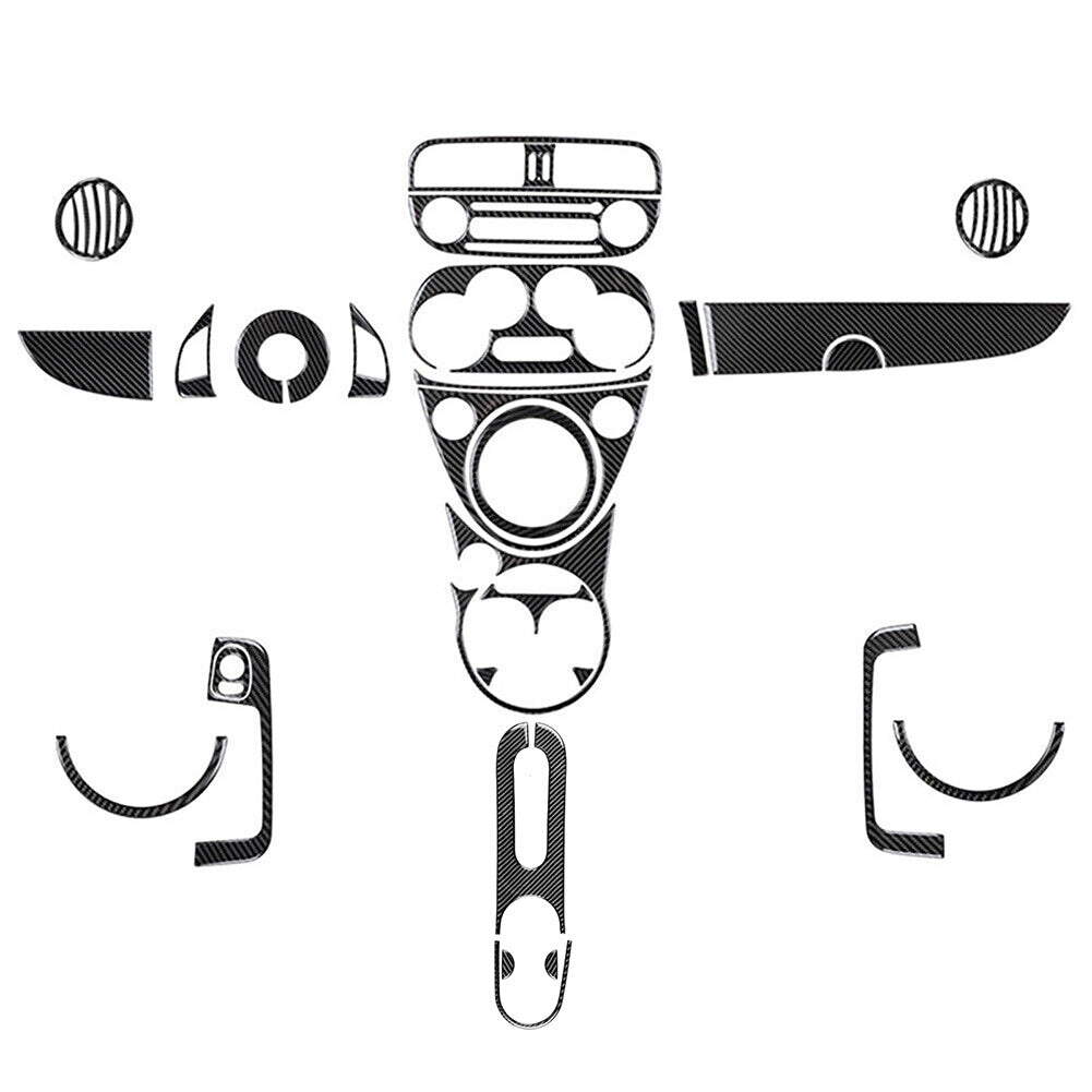 29Pcs Carbon Fiber Interior Full Kit Cover Trim for Fiat 500 2012-2015