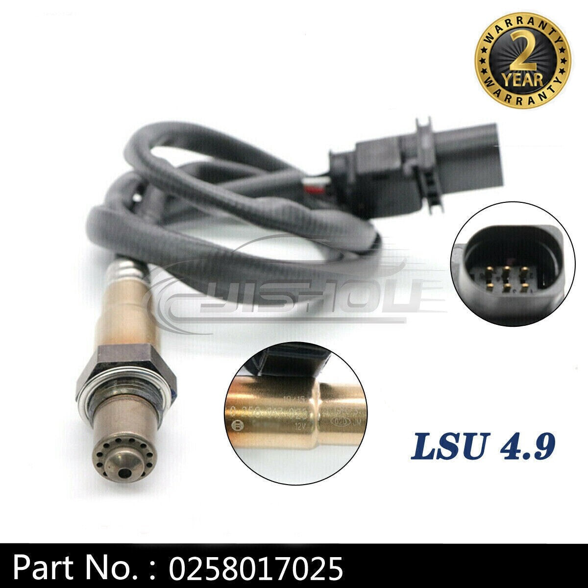 0258017025 LSU 4.9 Lambda Wideband O2 Oxygen Sensor Suitable for AEM 30-4110 UEGO