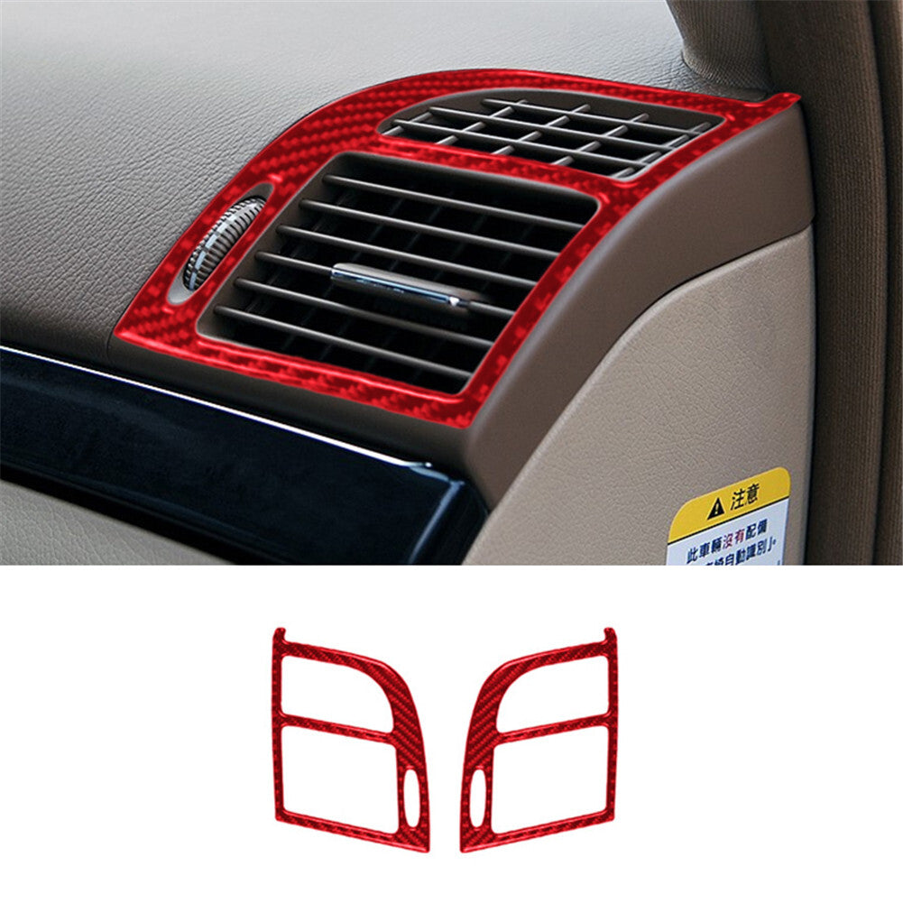 Red Carbon Fiber Air Vent Outlet Kit Cover Trim for Mercedes-Benz W211 2003-2009