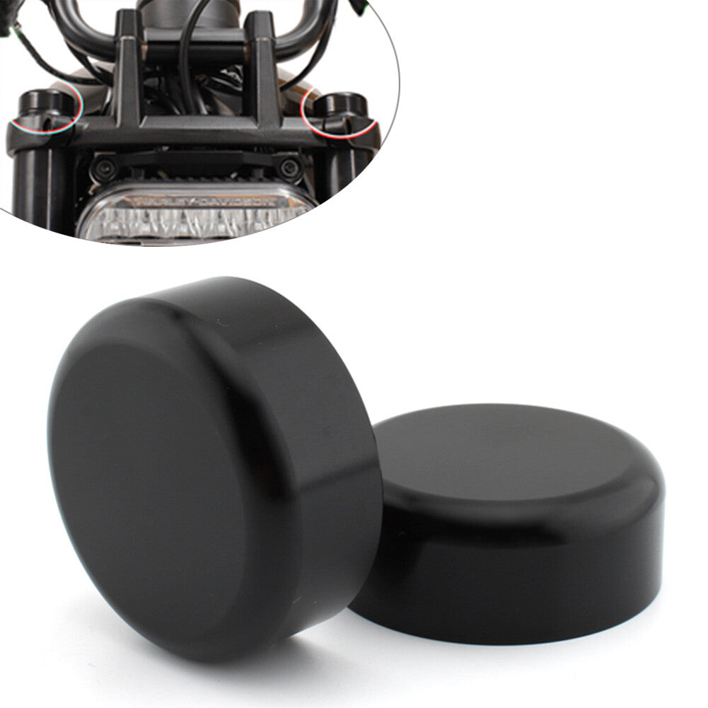 Black Front Fork Cover Caps for Harley Sportster S 1250 RH1250 S 2021-2023
