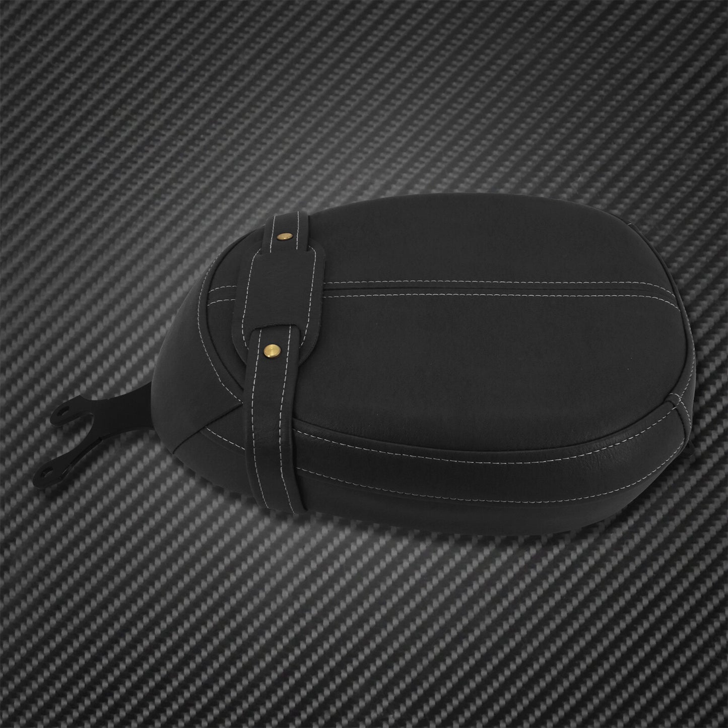 Black Rear Leather Passenger Pillion Cushion for Seat Pad Fit For Indian Scout 15-20