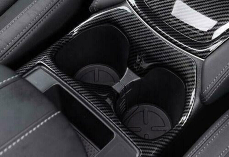for Nissan Rogue 2014-2020 Carbon Fiber Central Console Water Cup Frame Cover 1X