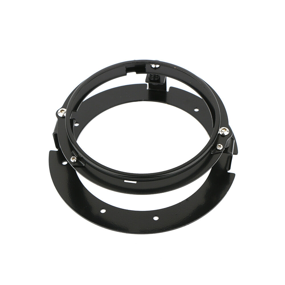 5.75-inch 5-3/4-inch LED headlight mounting bracket ring for motorcycles, black.