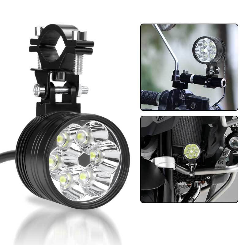 Super Bright 6-LED Motorcycle Hi-Lo Headlight Driving Fog Spot Light White 6000K