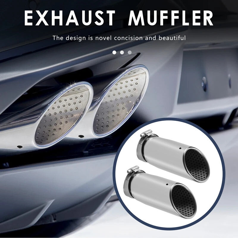 Car Exhaust Muffler Tip Stainless Steel Pipe Chrome 2Pcs for 10-13 for Benz C180 Kit