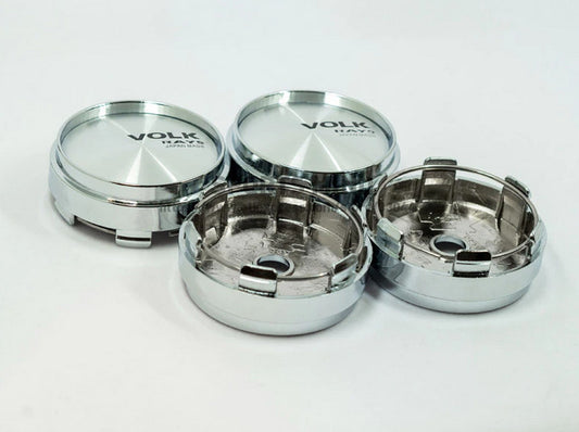 4x66 mm Volk Rays Chrome Silver Wheel Center Hub Cap Edge Cap Decal Logo