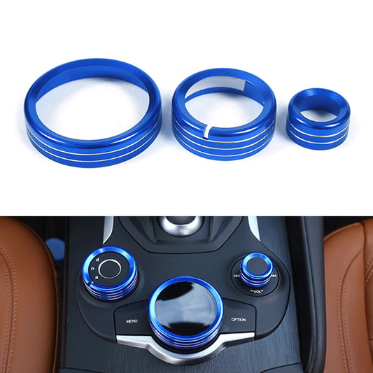 Zentraler Multimedia-Knopfringf¨¹r for Alfa Romeo Giulia for Stelvio 2017-19 Blau