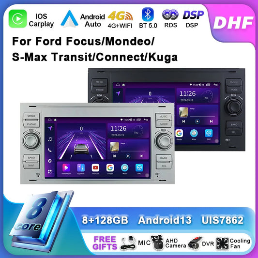 for Ford Focus Mondeo Fiesta Transit Kuga C-Max S-Max Car Radio GPS Video Player