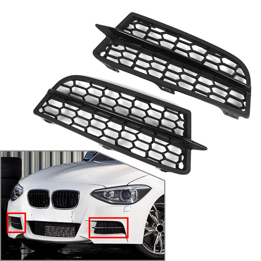 Pair HoneycombFront Bumper Fog Light Grille for BMW 1-Series F20 F21 2011-2015