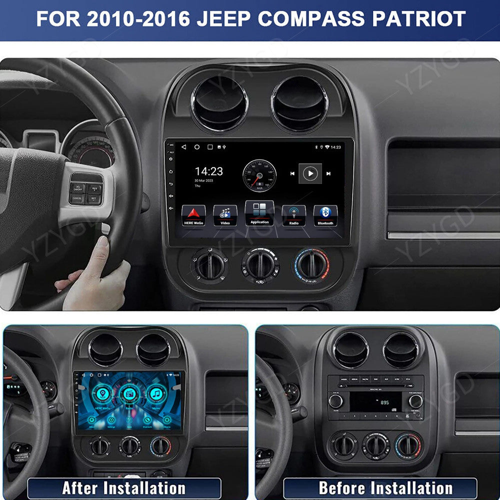 for Jeep Compass 2010-2016 Android Auto Carplay Car Radio Stereo GPS Navi Screen