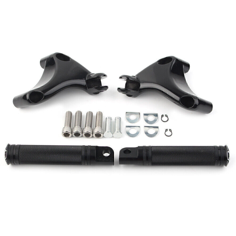 Black Rear Passenger Footrest Peg Mount for Harley Sportster XL883 1200 2004-13