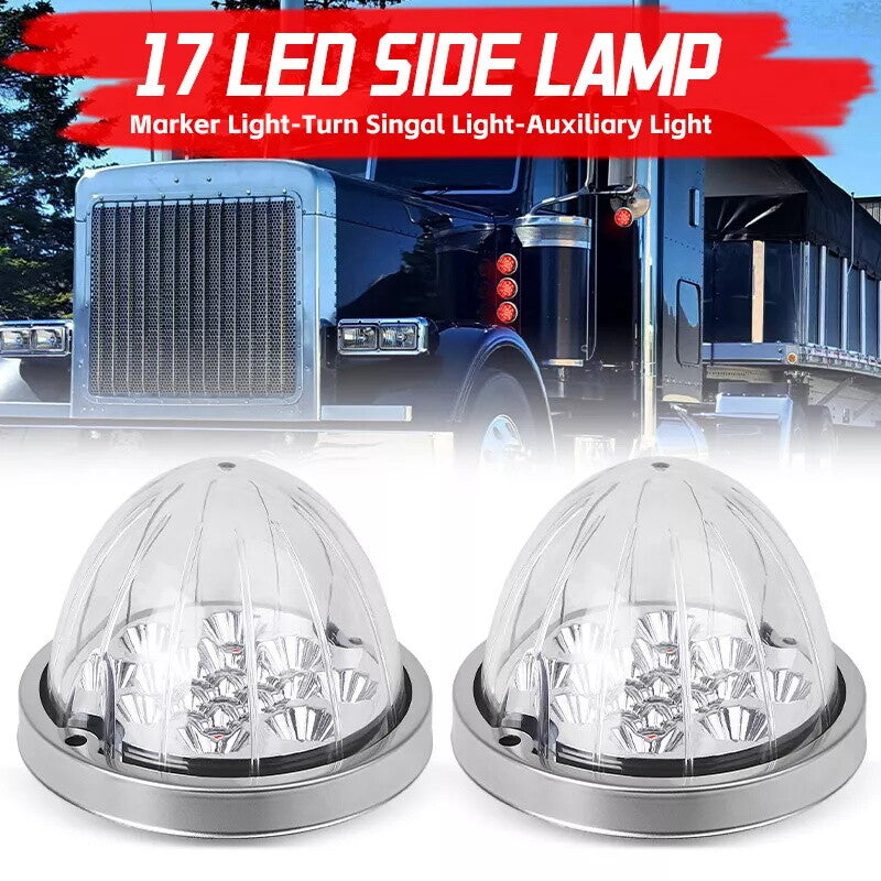 2x For Red/White Trailer Semi Truck LED Turn Signal Side Marker Watermelon Light
