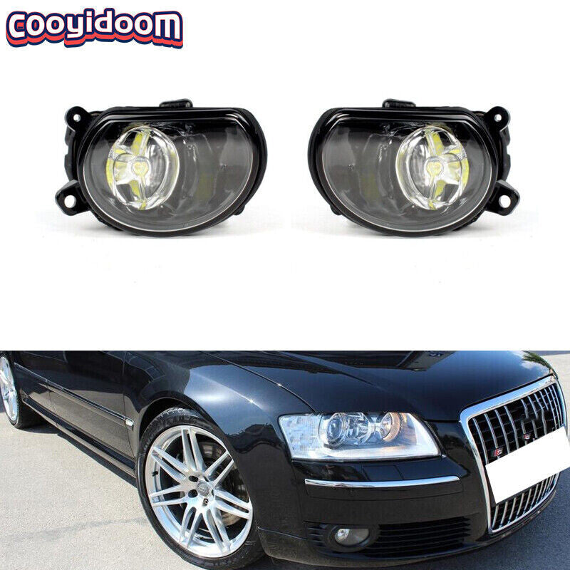 Applicable to 2004-07 for Audi for A8 D3 for A8 Quattro LED fog lights with bulbs (left + right -).