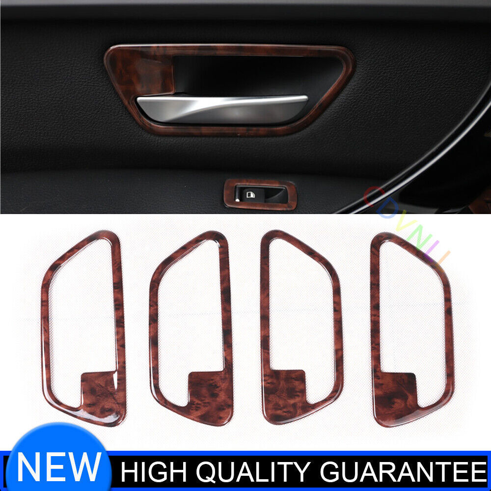 Fit for BMW 3 Series 2014-2018 Wood Grain Inner Door Handle Frame Cover Trim 4P