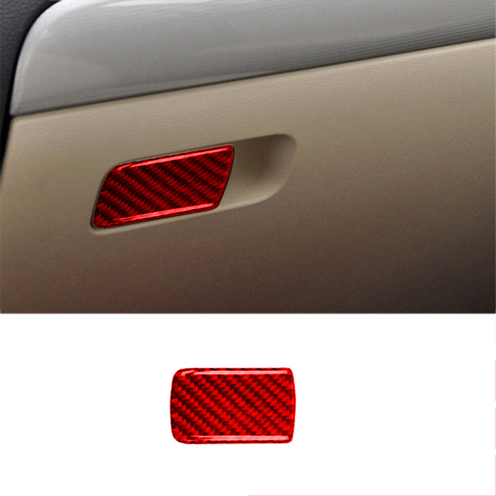 Red Carbon Fiber Glove Box Handle Trim for Volkswagen for Jetta Sedan 2011-14 Type B