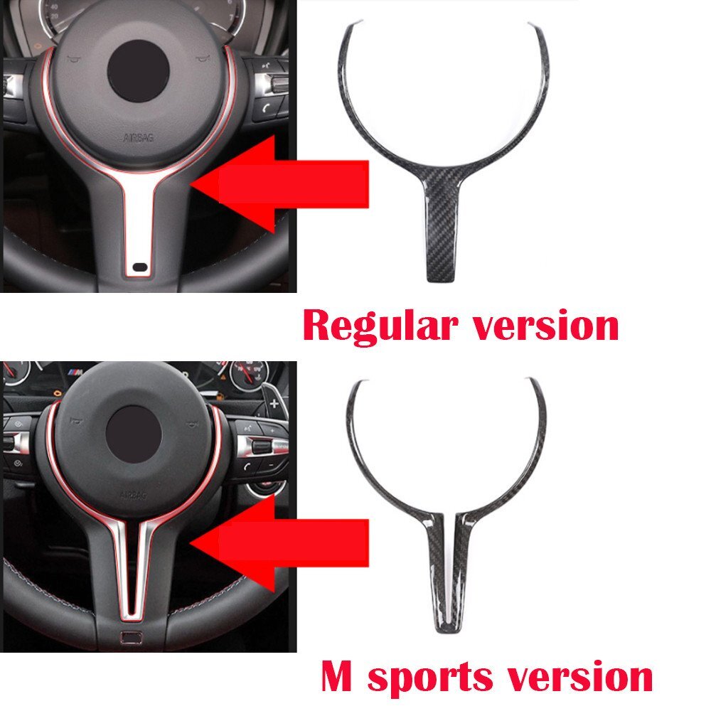 Real Carbon Fiber Steering Wheel Trim for BMW 3 Series X1 X2 X5 X6 M Sport 13-19