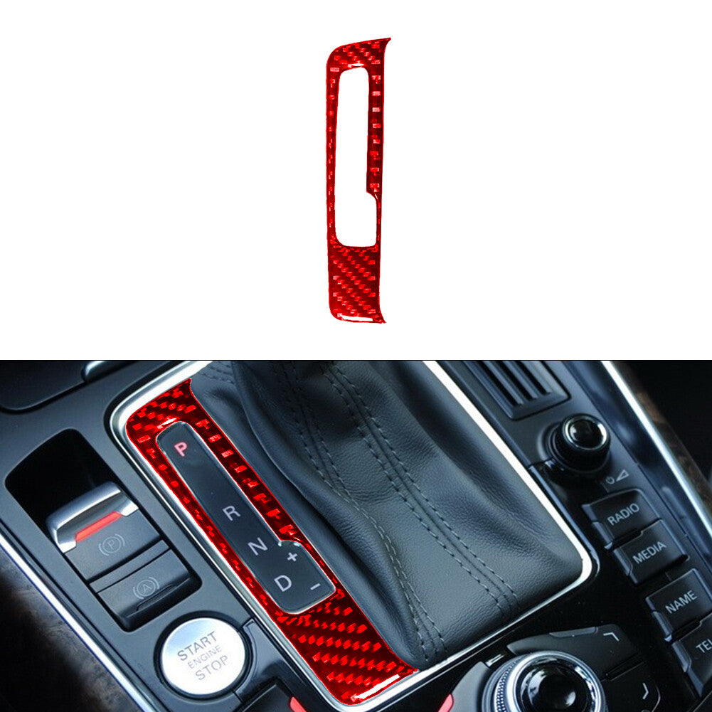 Red Carbon Fiber Gear Indicator Trim for Audi Q5 2009-2017
