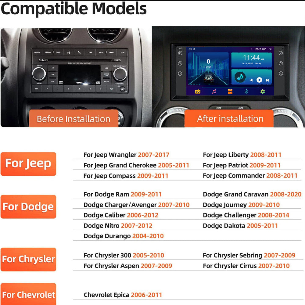 for Ram Pickup Series 2009-2011 Android Auto Carplay Car Stereo Radio Screen GPS