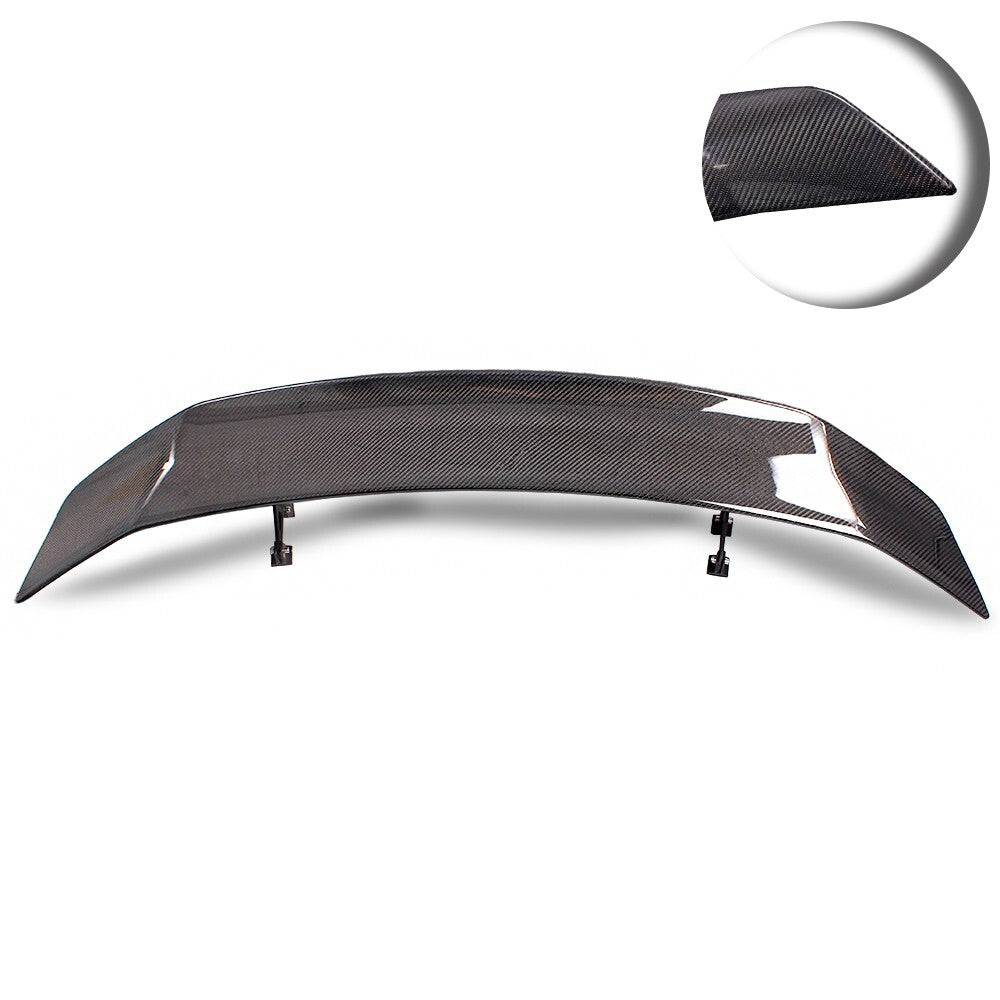 53inch Real Carbon Fiber V-Style Spoiler Wing with Legs Mount Brackets-5INCH