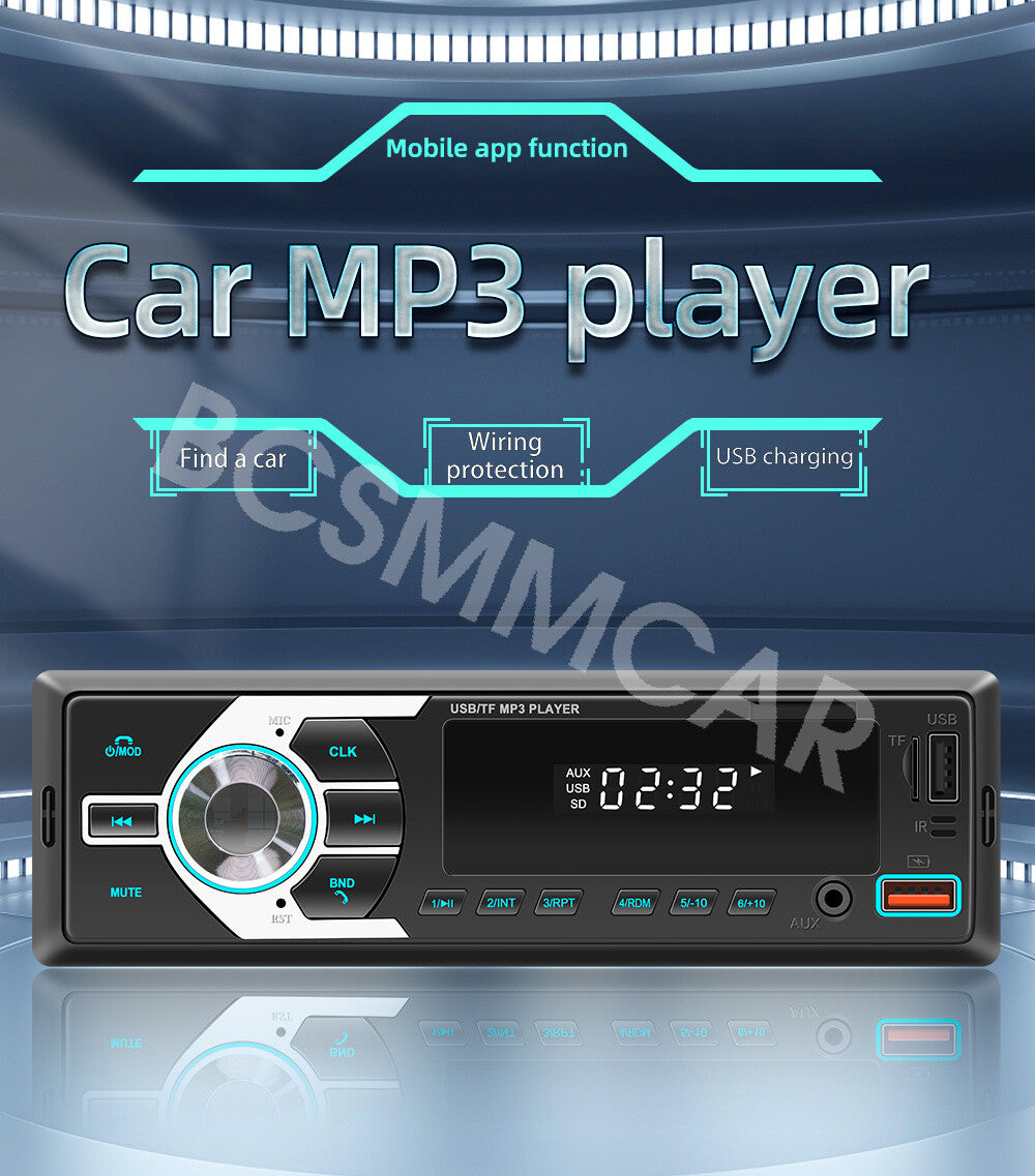 Bluetooth 1DIN Car Radio Stereo MP3 Audio Player In-Dash AUX Input /FM/USB/RCA