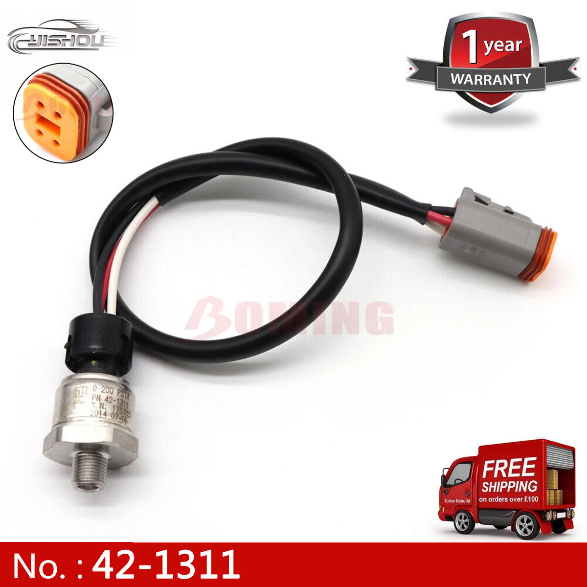 Pressure sensor 42-1311 suitable for Sensata 0-200 PSIG PN 8262276 3HMP2-6