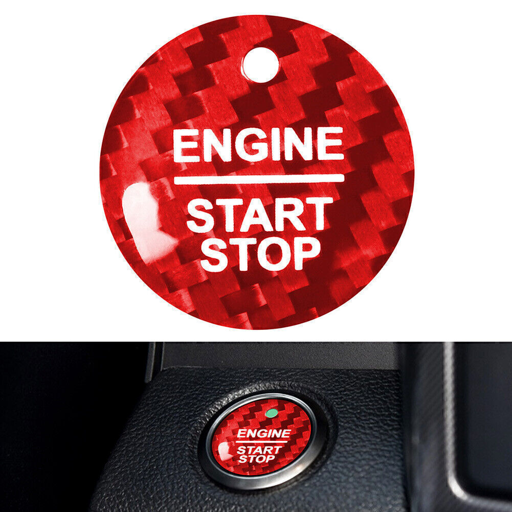 Carbon Fiber Style Engine Start/Stop Ignition Switch Cover Fit for Ford F-150
