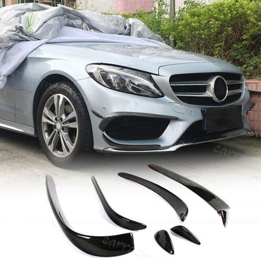 Real Carbohydrate Front Bumper Splitter Can for Mercedes-Benz W205 C200 C300 C43 AMG
